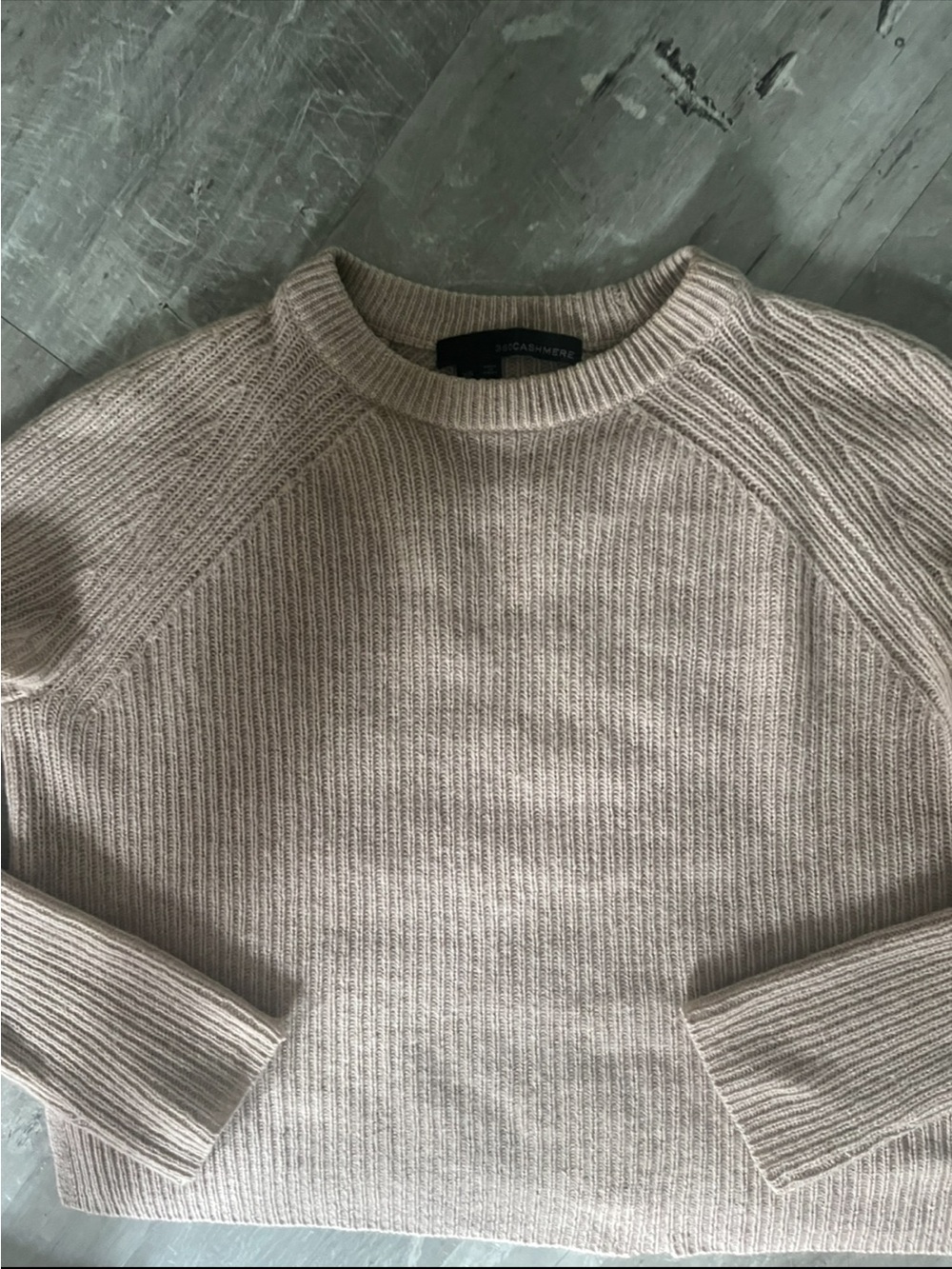 360 Cashmere Ribbed Crewneck Sweater in Light pink Sz XS